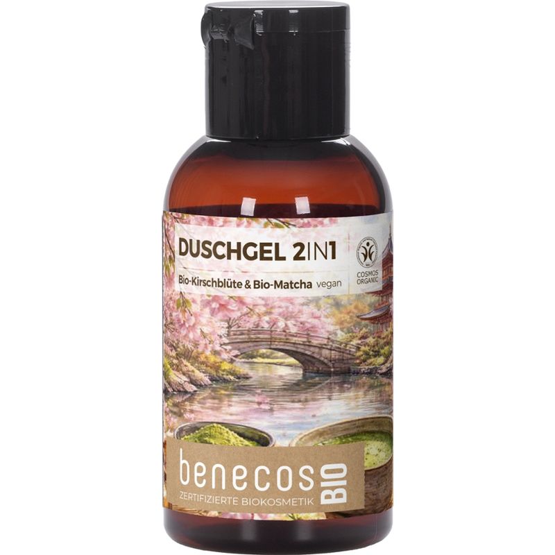 benecos benecosBio Mini Duschgel Sommer-Edition Bio-Kirschblüte & Bio-Matcha - Produktbild