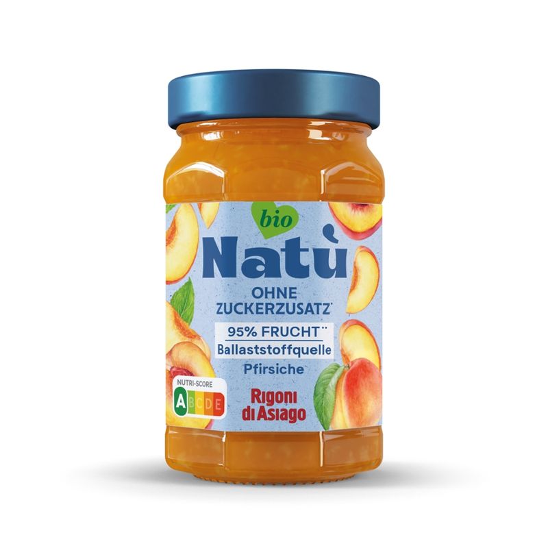 Rigoni di Asiago S.R.L.  Rigoni di Asiago Natù Pfirsich BIO Fruchtaufstrich 240g - Produktbild