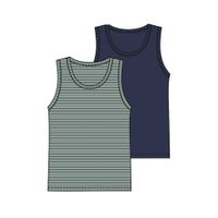 Jungen-Unterhemd, 2er-Pack, D772 navy blue/iceberg green - Produktbild