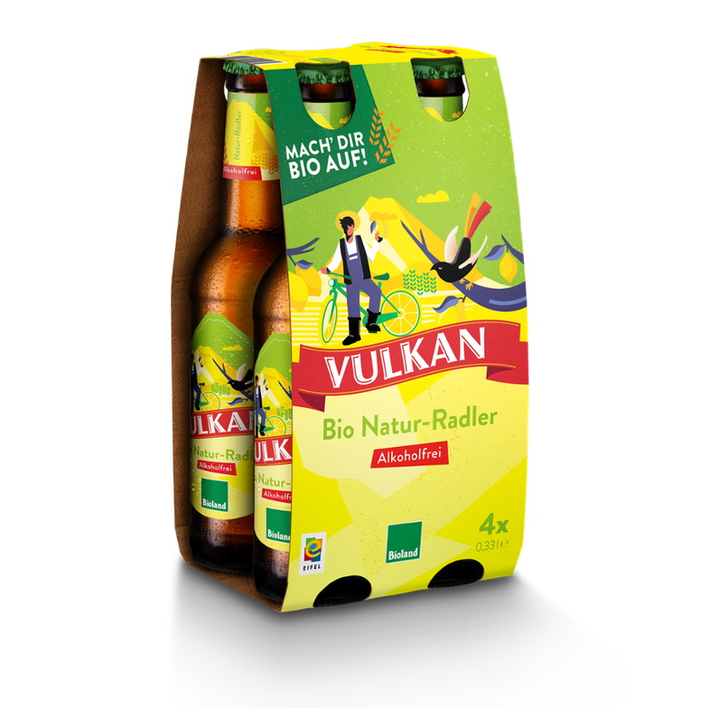 VULKAN Vulkan BIO Natur-Radler alkoholfrei Fourpack - Produktbild