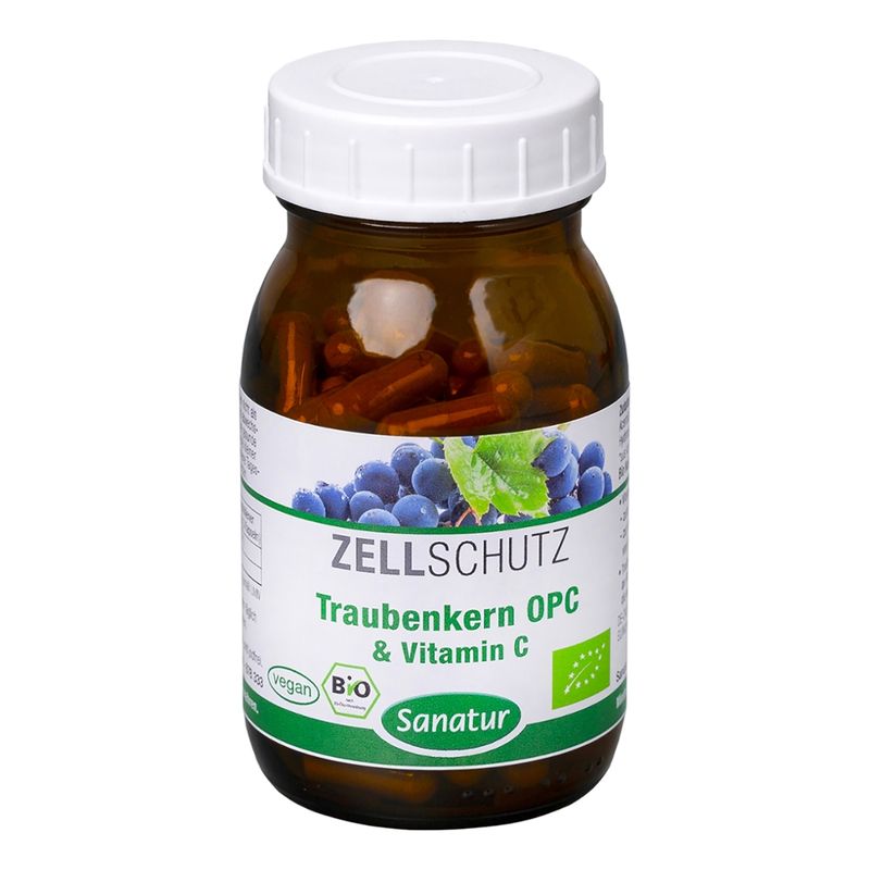 Sanatur Traubenkern OPC & Vitamin C, Bio, 200 Kapseln - Produktbild
