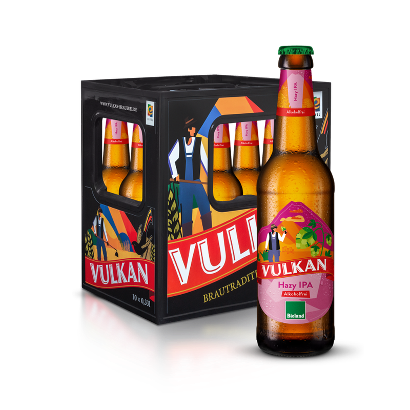 VULKAN exklusiv Vulkan BIO Hazy IPA alkoholfrei 10x0,33l LN - Produktbild