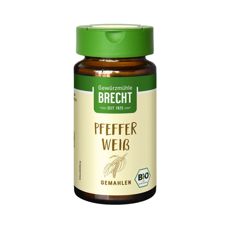 Gewürzmühle Brecht Pfeffer weiß gemahlen - Glas - Produktbild