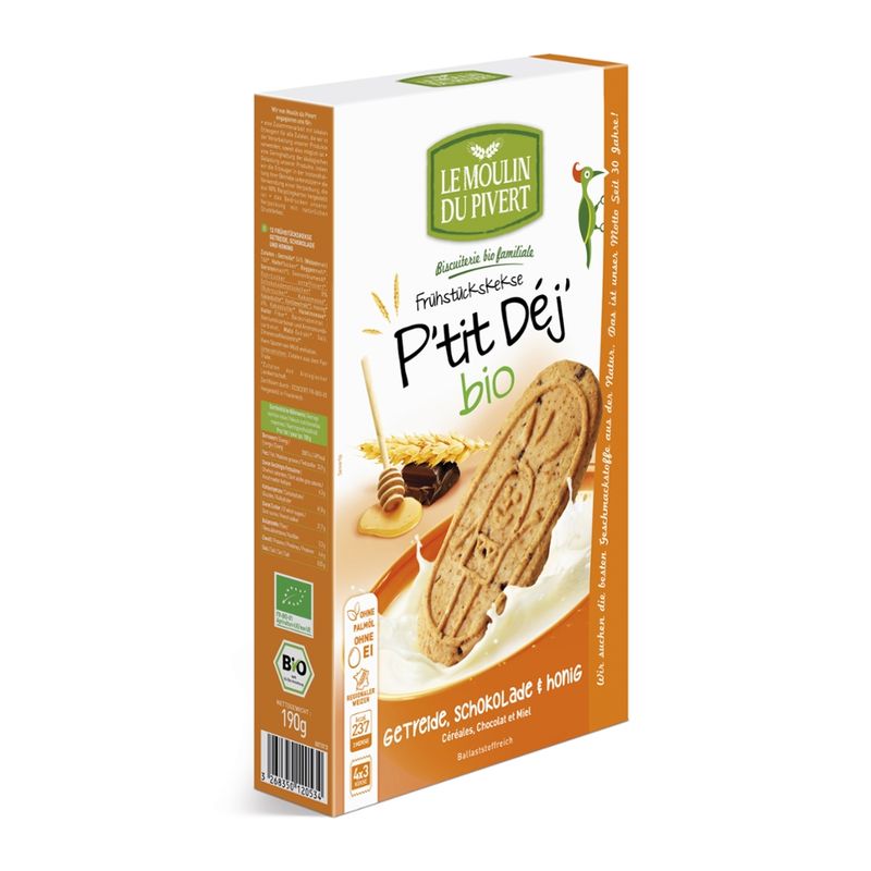 Le Moulin du Pivert Frühstückekse Getreide, Schokolade und Honing - Produktbild
