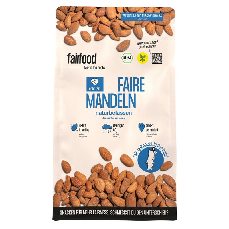 fairfood Freiburg Mandeln naturbelassen, 600g, Bio - Produktbild