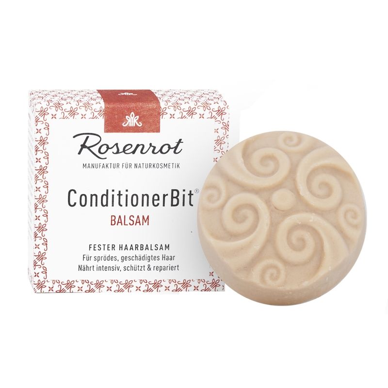 Rosenrot Naturkosmetik ConditionerBit Haarbalsam - 55g - in Schachtel - Ein Balsam für strapaziertes Haar. Eine intensiv nährende Pflege mit Bio-Arganöl. Feuchtigkeitsspendend und reichhaltig versorgt es pflegebedürftiges Haar.  Zu verwenden wie ein Conditioner. - Produktbild