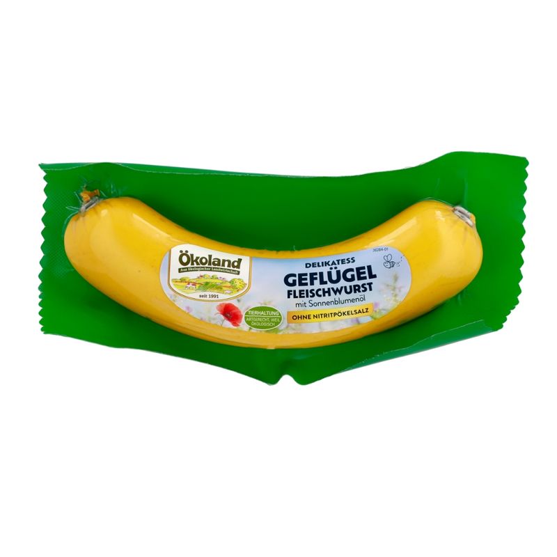 ÖKOLAND Delikatess Geflügel-Fleischwurst mit Sonnenblumenöl - Produktbild