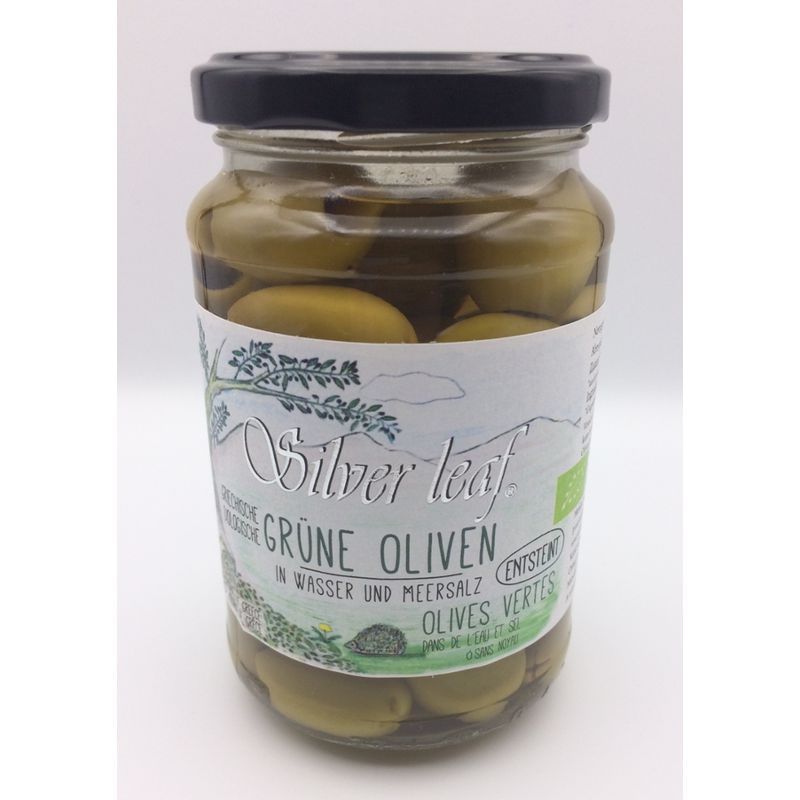 Silver leaf Grüne Oliven ohne Stein in Wasser und Meersalz - Produktbild
