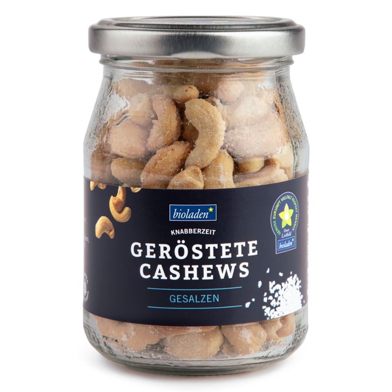 bioladen Geröstete Cashews mit Salz im Pfandglas - Produktbild