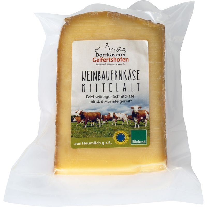 Dorfkäserei Geifertshofen Weinbauernkäse mittelalt 140g - Produktbild