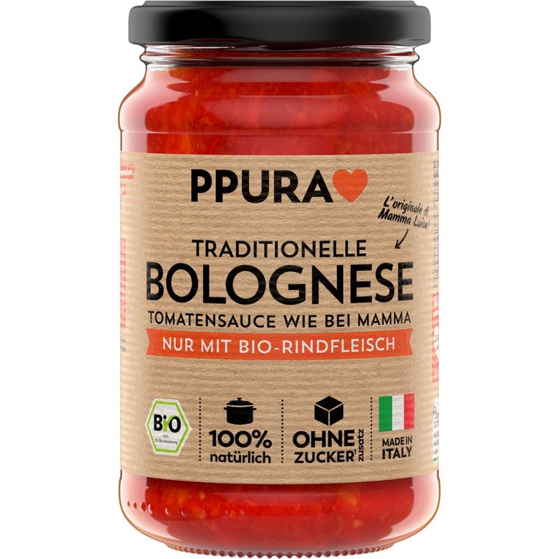 PPURA BIO Sugo traditionelle Bolognese - mit Bio Rindfleisch - Produktbild