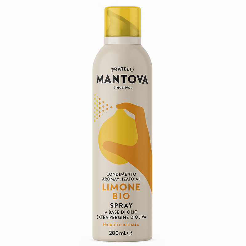 Mantova Natives Bio-Olivenölspray extra mit natürlichem Zitronenaroma – ohne Zusatzstoffe, aus erster Kaltpressung - Produktbild