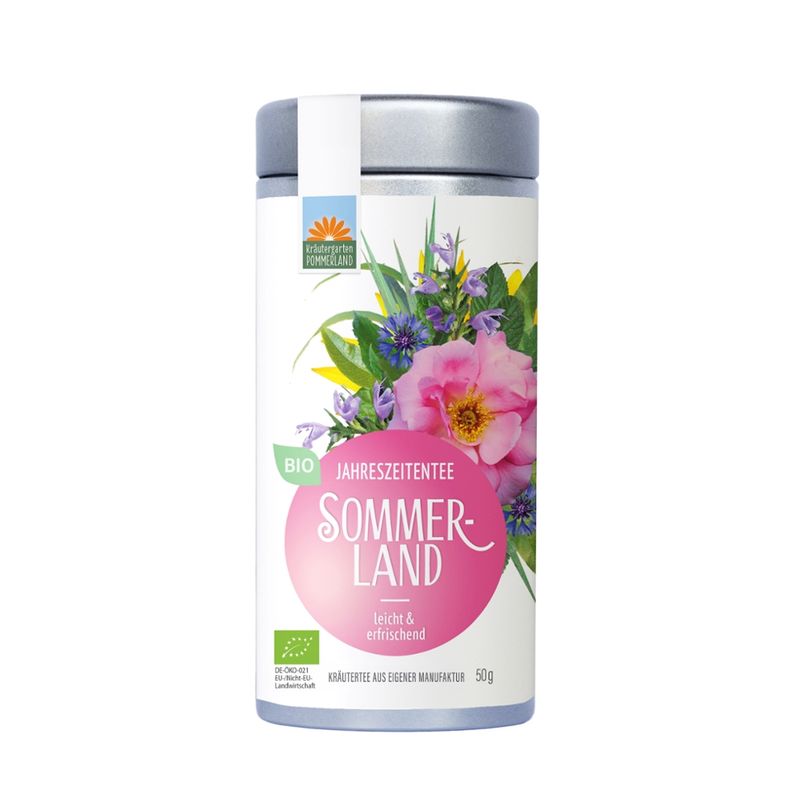 Kräutergarten Pommerland Sommerland - Bio Kräutertee in der Vorratsdose - Produktbild