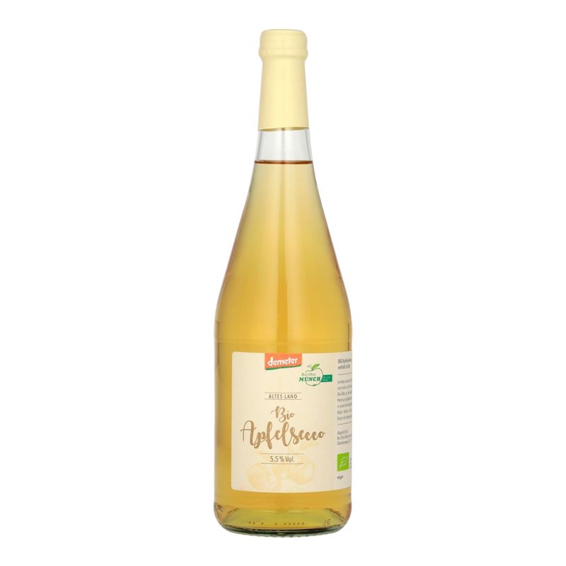 Bio Obst Münch Bio Apfelsecco 5,5% Vol. Demeter, feinperliger Secco mit überzeugend frischer Apfelnote - Produktbild