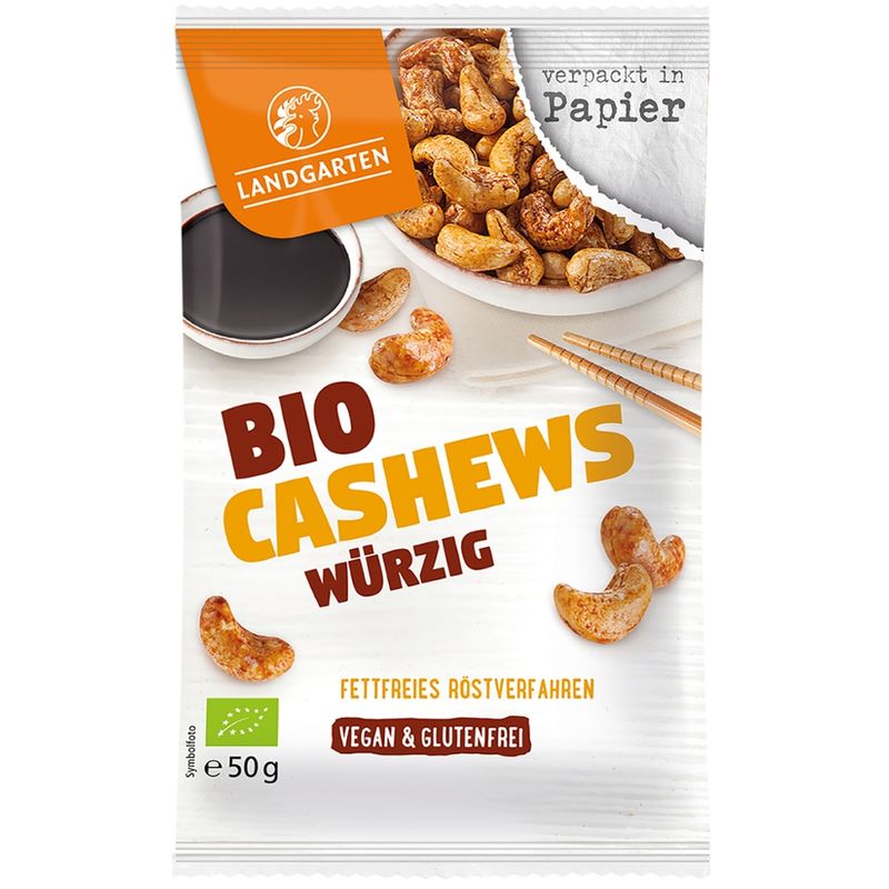 Landgarten Bio Cashews Würzig 50g - Produktbild