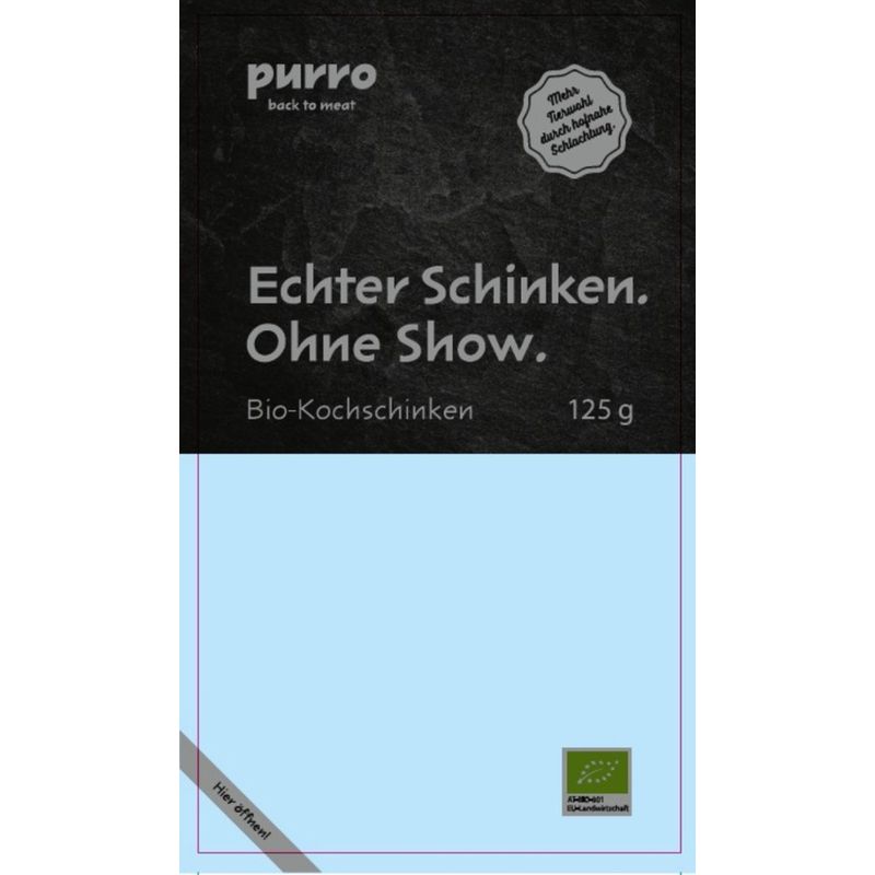 PURRO PUR BIO-Kochschinken e125g GS/atmo - Produktbild