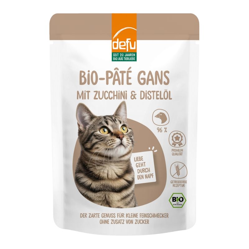 defu - Das Tierfutter vom Bio-Bauern Katze Bio-Pâté Gans mit Zucchini & Distelöl - Produktbild