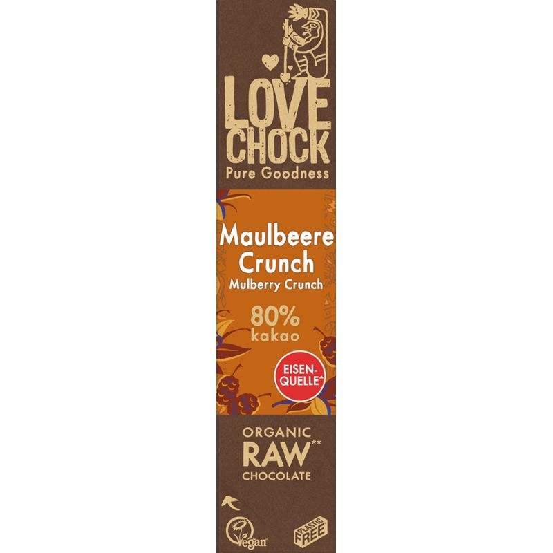 Lovechock B.V. Lovechock barre Croquant aux mûres 80% - Produktbild