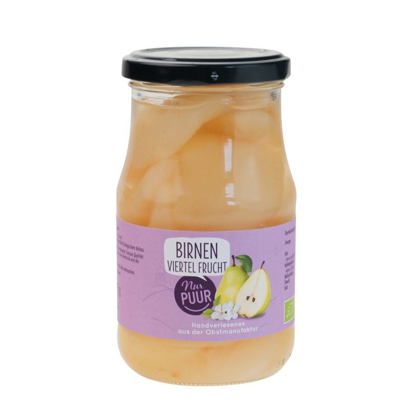 Nur Puur Birnen, viertel Frucht leicht gezuckert - Produktbild