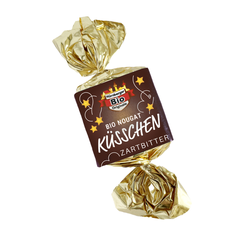 Nürnberger Bio Originale Bio Küsschen Nougat mit Zartbitterüberzug - Produktbild