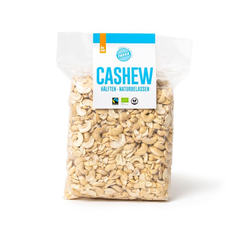 Pakka Cashew Hälften naturbelassen, Bio & Fairtrade, 1kg - Produktbild