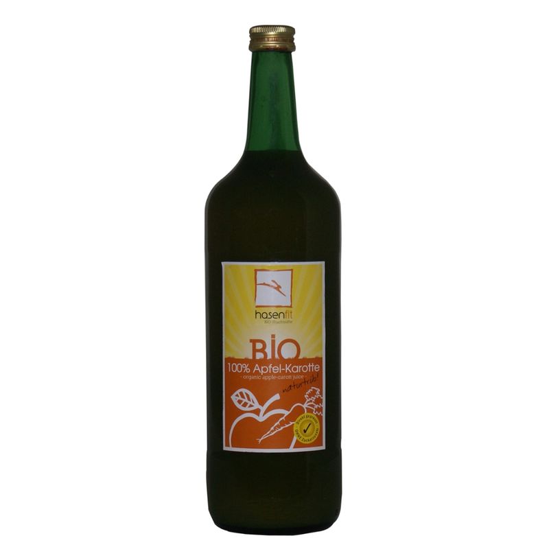 Hasenfit Bio Apfel- und Karottensaft naturtrüb 1L Mehrweg - Produktbild