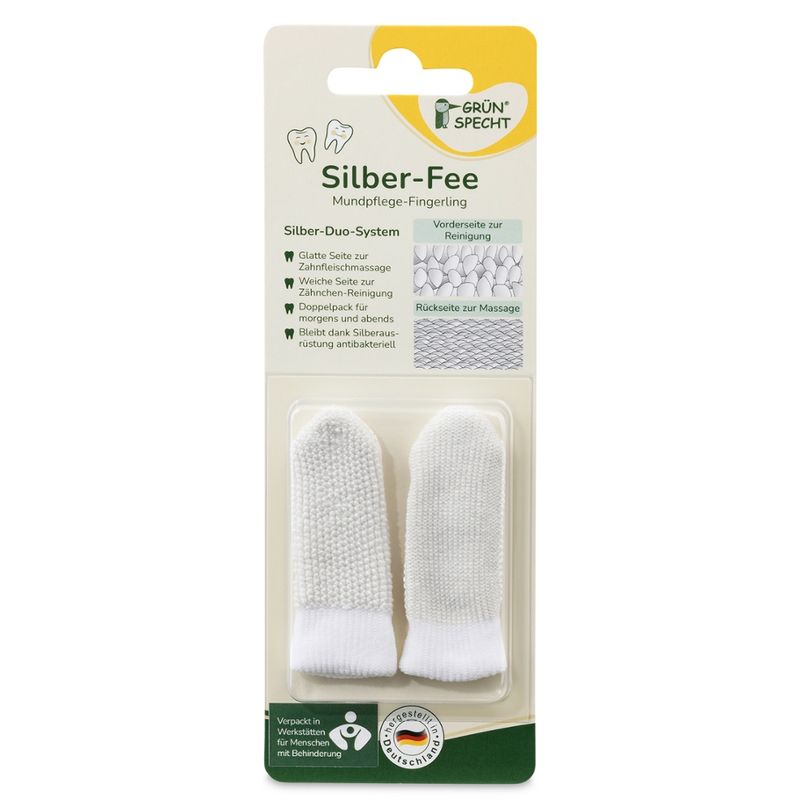 GRÜNSPECHT Naturprodukte GRÜNSPECHT Silber-Fee Mundpflege-Fingerling, zur Zahnreinigung und Massage - Produktbild