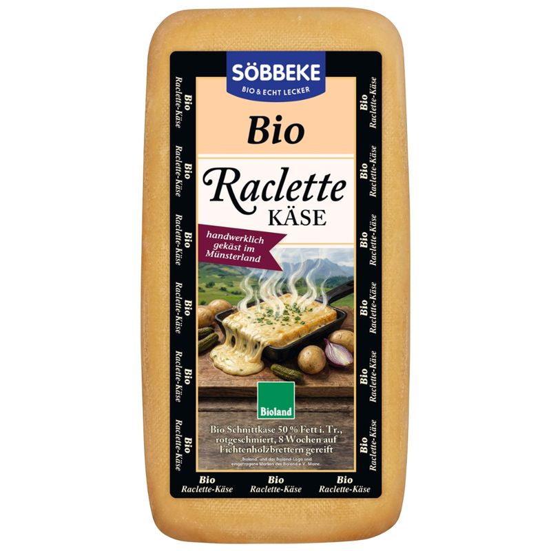 Söbbeke Bio Schnittkäse Raclettekäse 50 % Fett i. Tr. - Produktbild