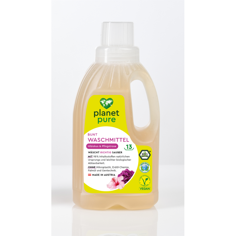 Planet Pure Bunt Waschmittel Hibiskus & Pfingstrose 13Wl - Produktbild