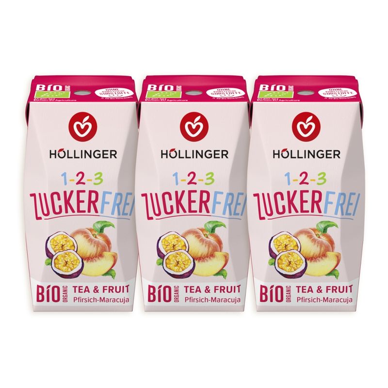 IMS Höllinger 1-2-3 ZUCKERFREI Pfirsich Maracuja 3x200ml - Produktbild