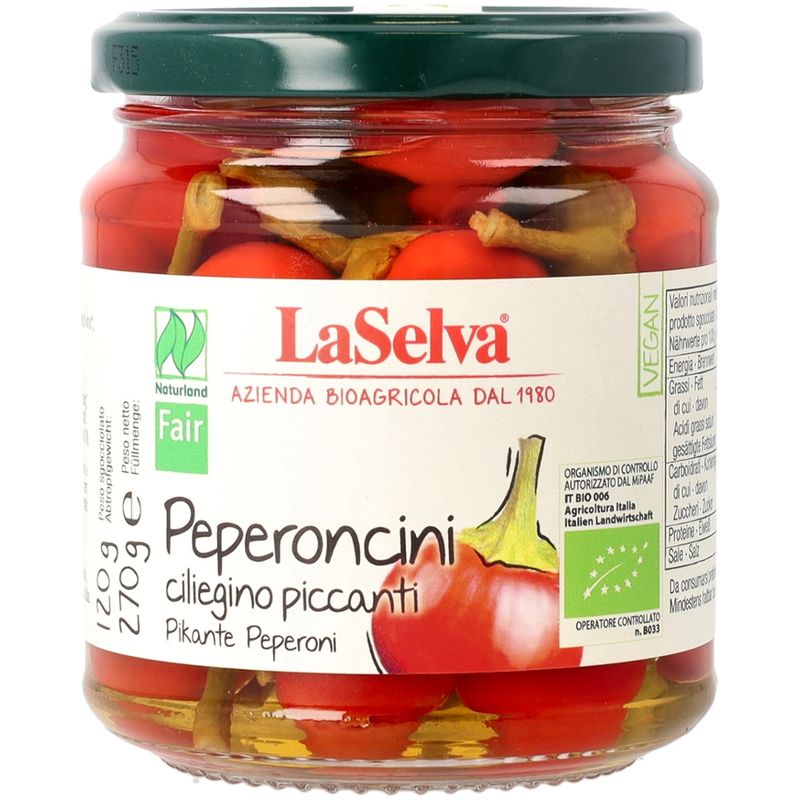 LaSelva Pikante Peperoni, rot, in Weinessig - Produktbild
