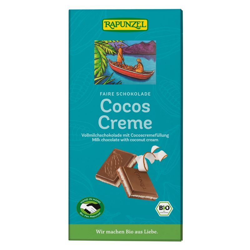 Rapunzel Vollmilch Schokolade Cocos-Creme gefüllt HIH - Produktbild