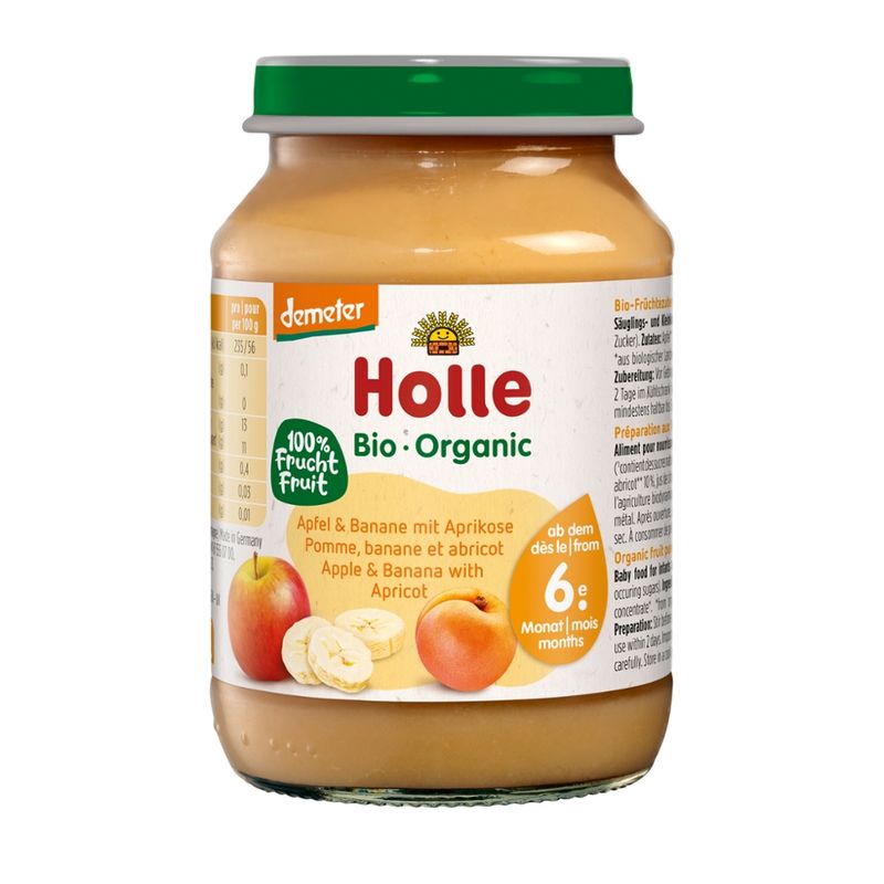 Holle  Apfel & Banane mit Aprikose - Produktbild