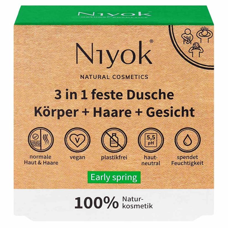 Niyok 3 en 1 douche solide / corps + cheveux + visage Early spring - Produktbild