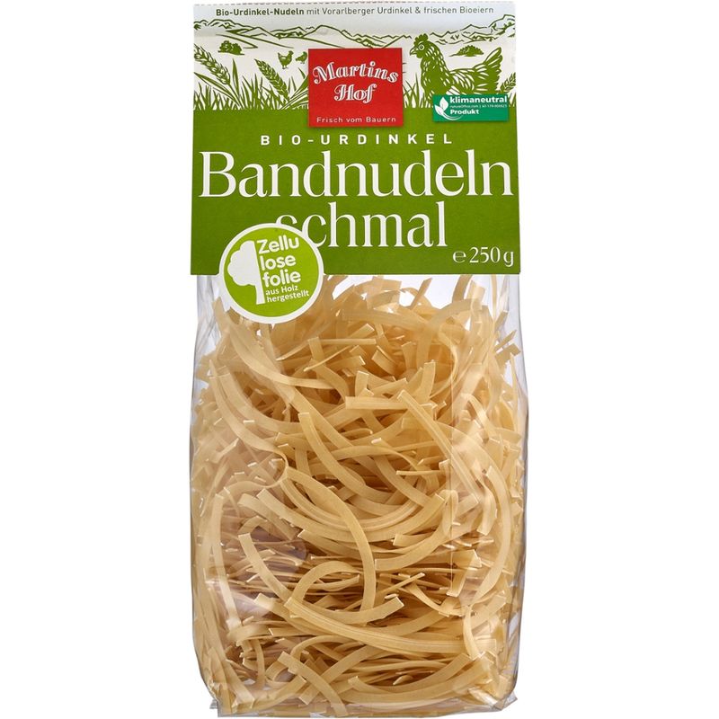 Martinshof - Frisch vom Bauern Bio Urdinkel Bandnudeln schmal mit Vorarlberger Urdinkel & 4 Martinshof Bioeiern - Produktbild
