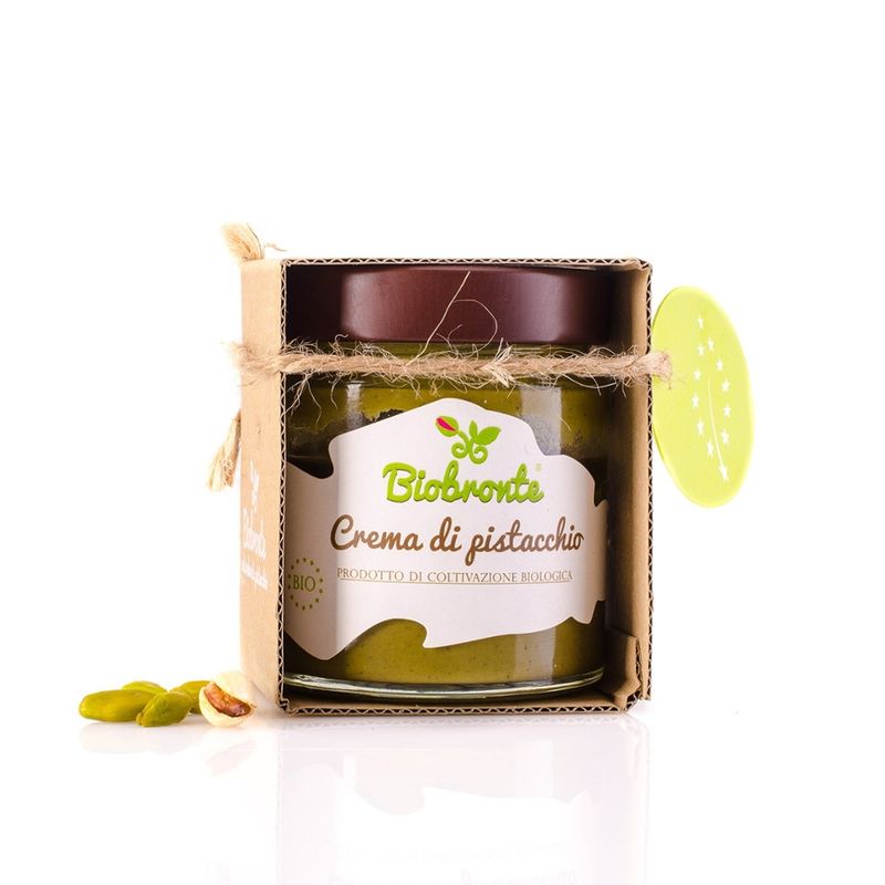 Biobrontè Crema di Pistacchio Pistaziencreme süß aus Bronté Pistazien (38%) D.O.P. Sizilien - Produktbild