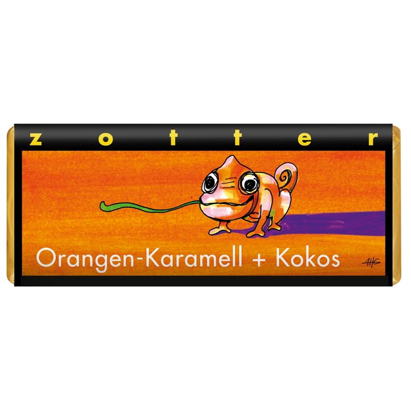 Zotter Schokolade Orange Karamell + Kokos - Produktbild