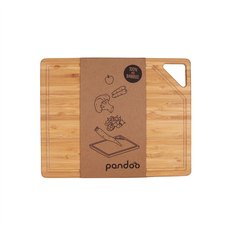 pandoo Nachhaltiges Bambus Schneidebrett für die Küche - 28x22 cm - Produktbild