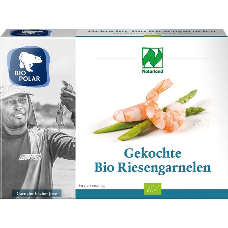 Biopolar Gekochte Bio Riesengarnelen, Naturland zertifiziert, 150 g - Produktbild