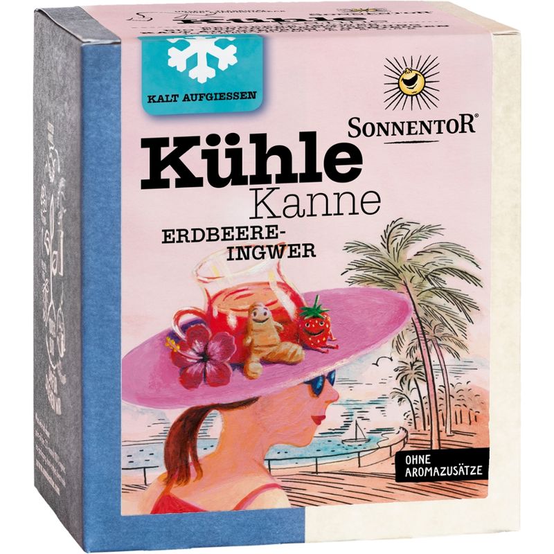 Sonnentor Kühle Kanne Erdbeer-Ingwer Tee, Pyramidenbeutel - Produktbild