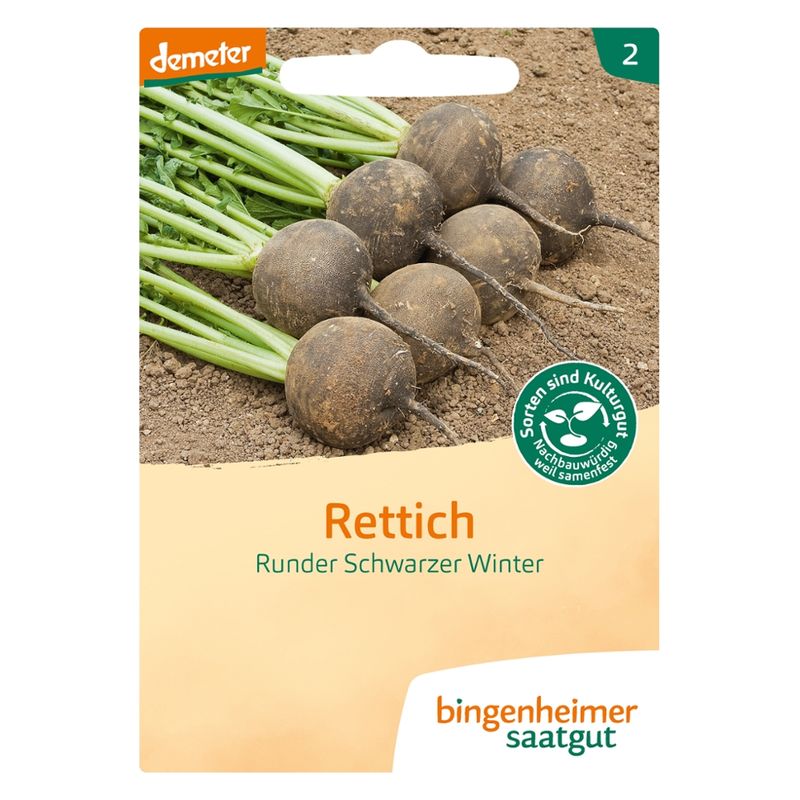 Bingenheimer Saatgut Runder Schwarzer Winter - Rettich (Saatgut) - Produktbild