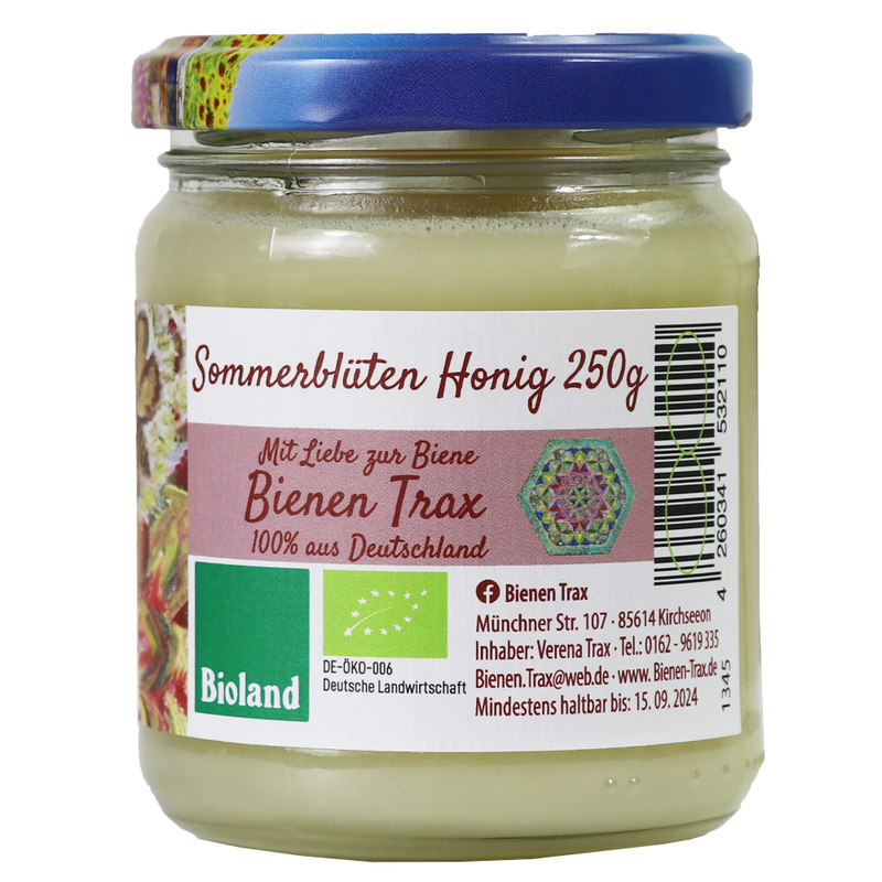 Familienimkerei Bienen-Trax Sommerblütenhonig 250g - Produktbild