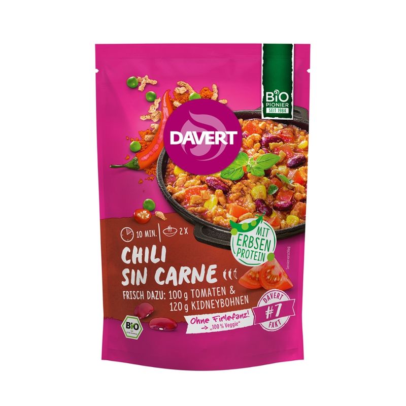 Davert Chili Sin Carne mit Erbsenprotein 80g - Produktbild