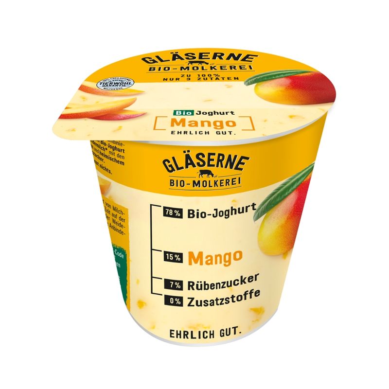 Gläserne Molkerei GM Bio Joghurt Mango 150g - Produktbild