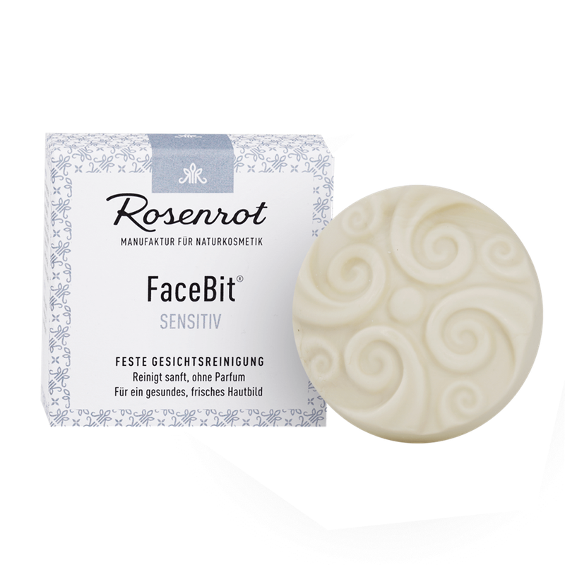 Rosenrot Naturkosmetik FaceBit® - Sensitiv - 50g - festes Waschgel Gesichtsreinigung Zertifiziert nach ECOCERT COSMOS ORGANIC - Produktbild