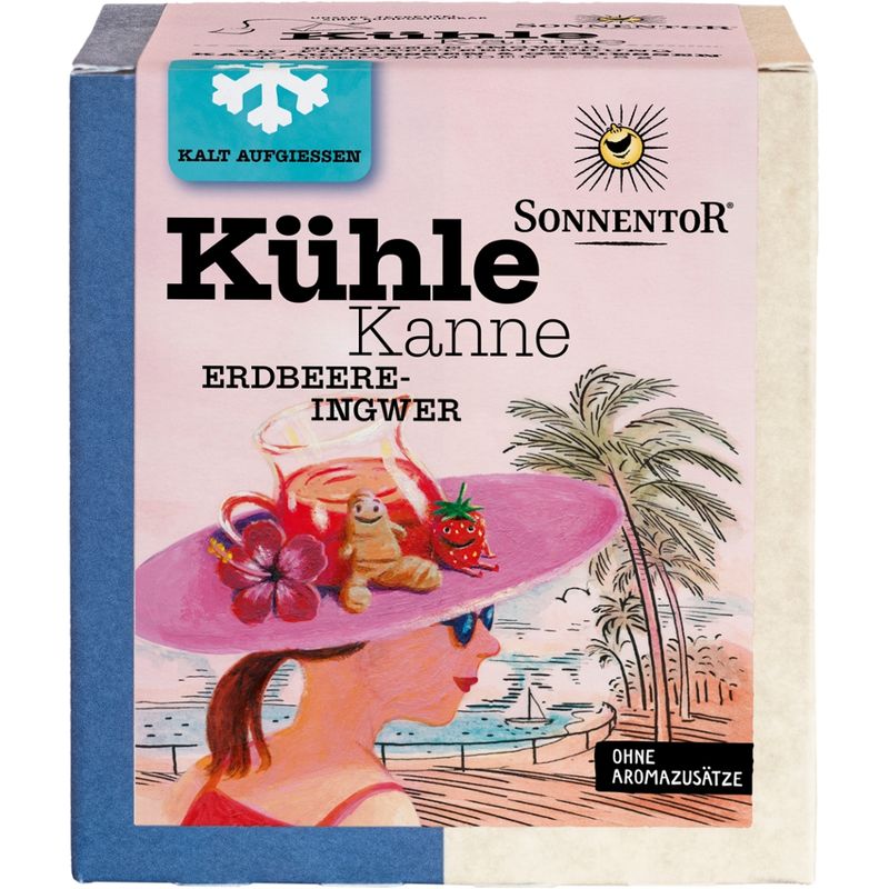 Sonnentor Kühle Kanne Erdbeer-Ingwer Tee, Pyramidenbeutel - Produktbild