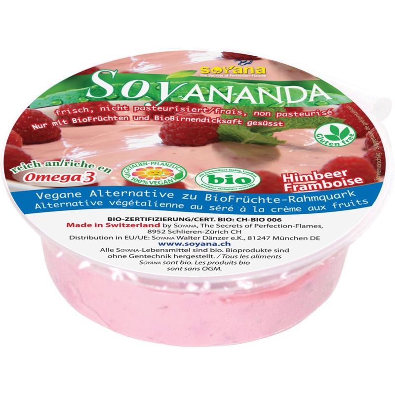 Soyana Soyananda Früchte-Rahmquark Himbeer - vegane Alternative zu Rahmquark - Produktbild