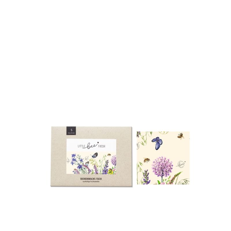 little bee fresh Bio-Bienenwachstuch „S“ – 15x15 cm - bunte Blumenwiese - Produktbild