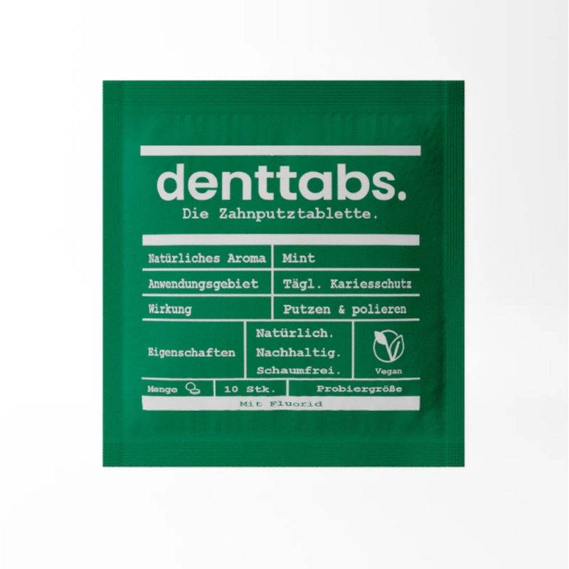 Denttabs Denttabs Mint mit Fluorid 10er Sachet - Produktbild