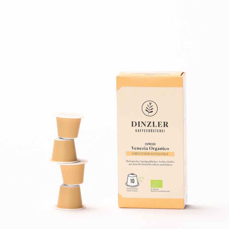 DINZLER Kaffeerösterei Dinzler Kapseln Espresso Venezia Organico (Karton à 10 Kapseln) - Produktbild